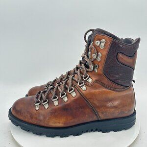 Gucci 181853 Brown Leather Hiking Boots Men Size UK 8 US 9 Wide Vintage Boot